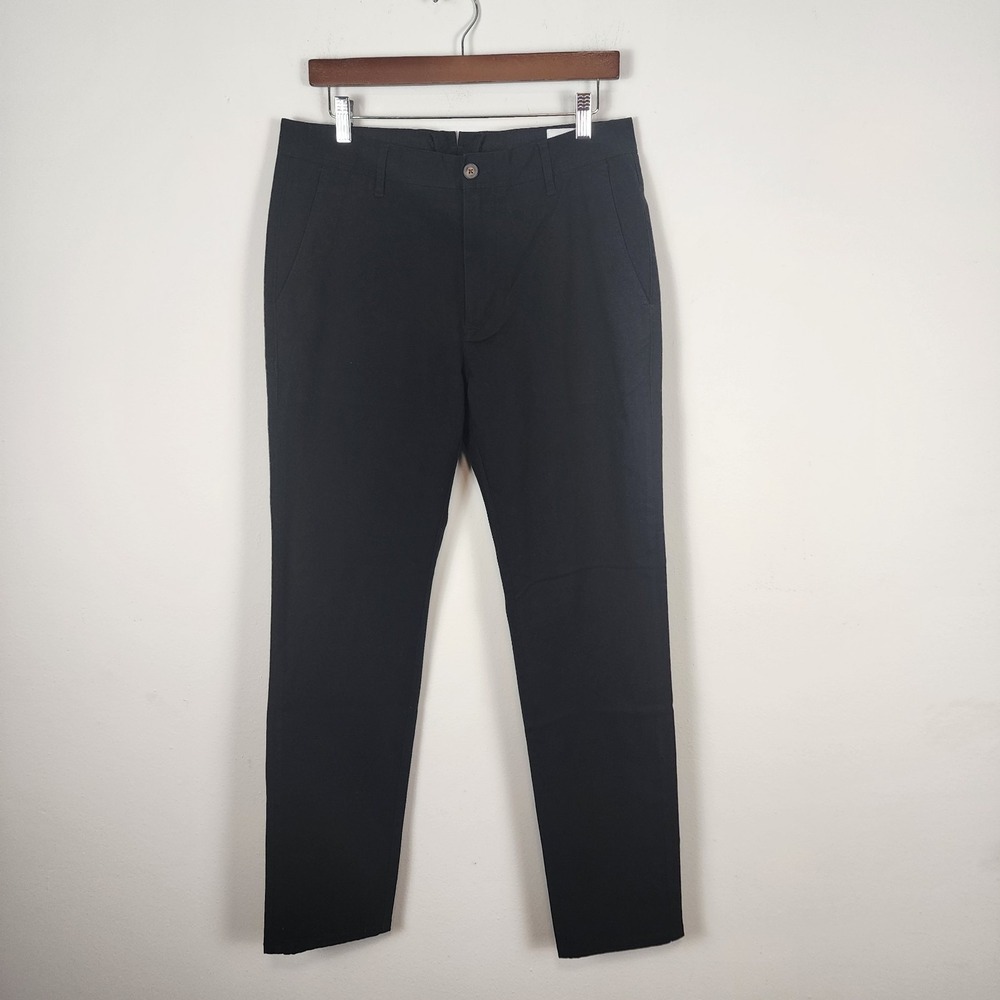 MOTT & BOW TWILL CHINO CHARLES MENS Size 32 Black Work Casual Cotton‎ Stretch
